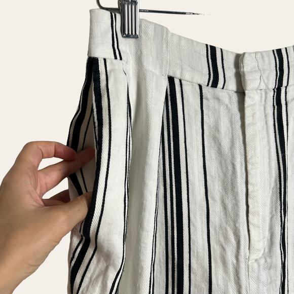Ted Baker London Asherr White Striped Tapered Trouser Pants Size 4 - Picture 7 of 12
